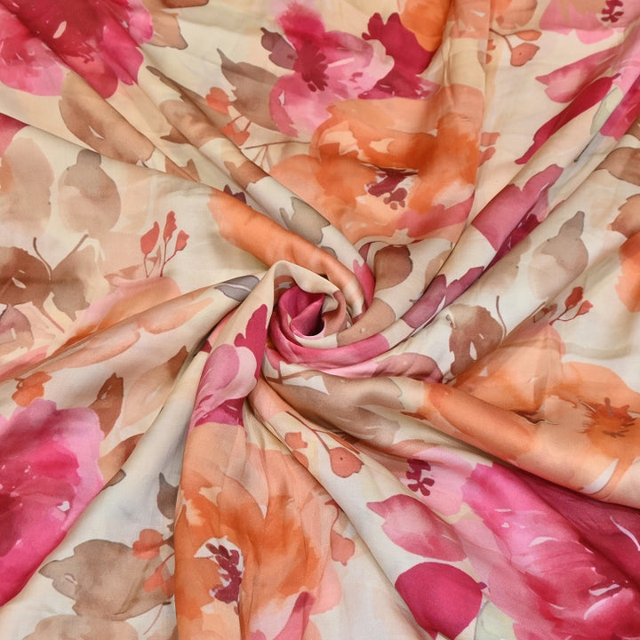 Elegant Modal Satin Digital Print Fabric 5 – Soft Luxury Designer Fabric - 001416-F4
