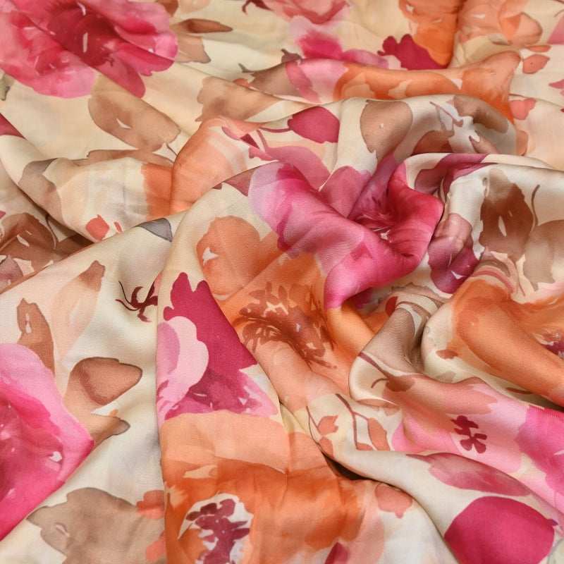 Elegant Modal Satin Digital Print Fabric 5 – Soft Luxury Designer Fabric - 001416-F4