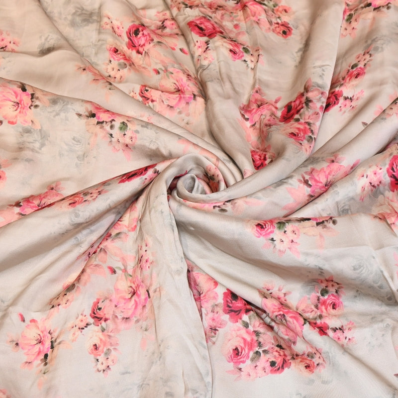 Elegant Modal Satin Digital Print Fabric 5 – Soft Luxury Designer Fabric - 001416-F5