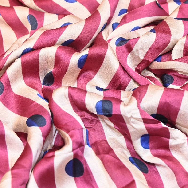 Elegant Modal Satin Digital Print Fabric 5 – Soft Luxury Designer Fabric - 001416-F6