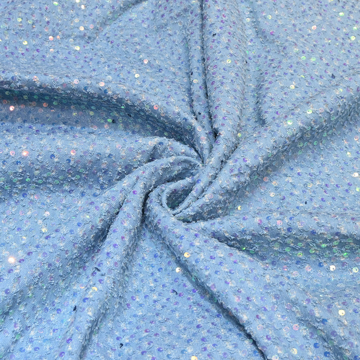Premium Denim Sequin Embroidery Fabric – Designer Sparkle Denim Fabric - 059RS0-B