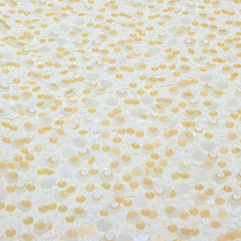 Imported Georgette Sequin Embroidery Fabric | Heavy Embellished Designer Georgette Fabric - CF4908-D