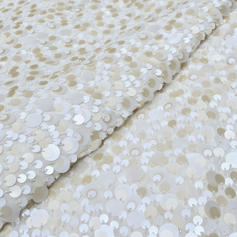 Imported Georgette Sequin Embroidery Fabric | Heavy Embellished Designer Georgette Fabric - CF4908-D