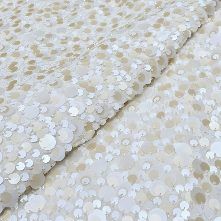 Imported Georgette Sequin Embroidery Fabric | Heavy Embellished Designer Georgette Fabric - CF4908-D