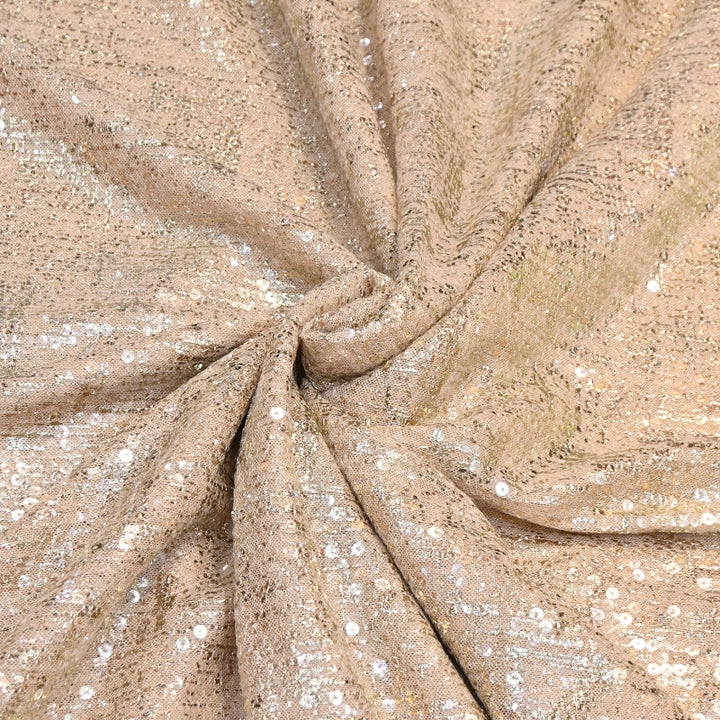 Lycra Net Zari Sequins Embroidery Fabric – Premium Designer Net Fabric - AT11826A-A
