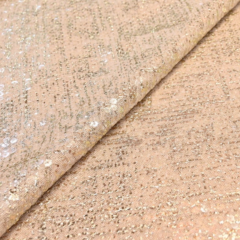 Lycra Net Zari Sequins Embroidery Fabric – Premium Designer Net Fabric - AT11826A-A