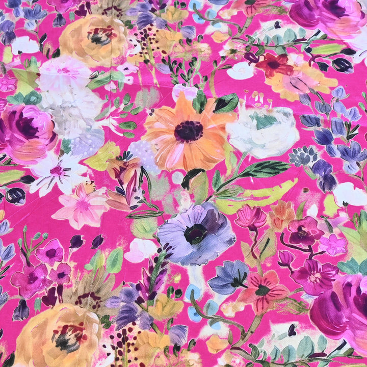 Premium Bemberg Crepe Digital Print Fabric | Soft Flowing Designer Printed Fabric | BAM275-11