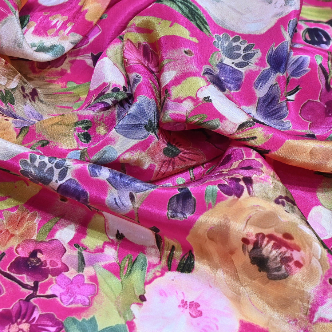 Premium Bemberg Crepe Digital Print Fabric | Soft Flowing Designer Printed Fabric | BAM275-11