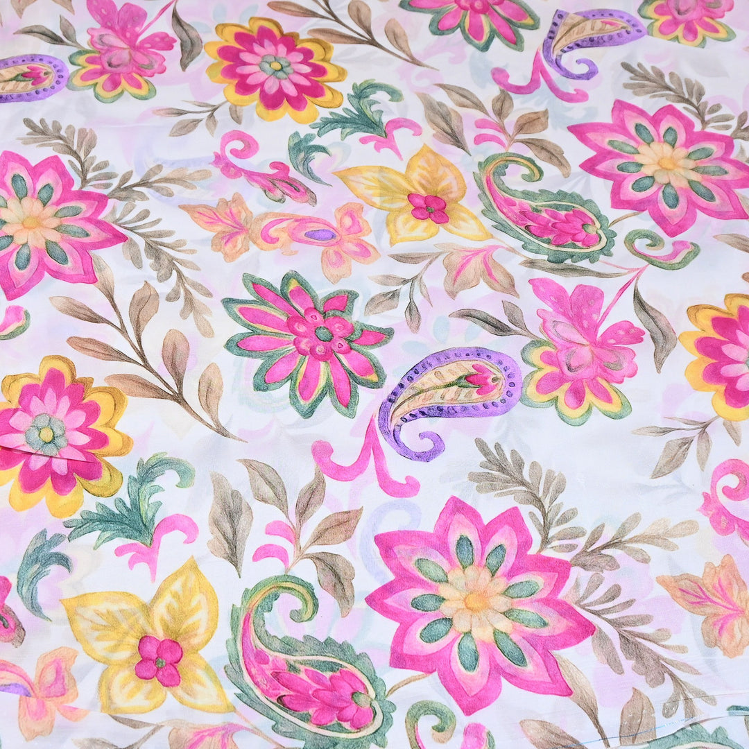 Premium Bemberg Crepe Digital Print Fabric | Soft Flowing Designer Printed Fabric | BAM275-9