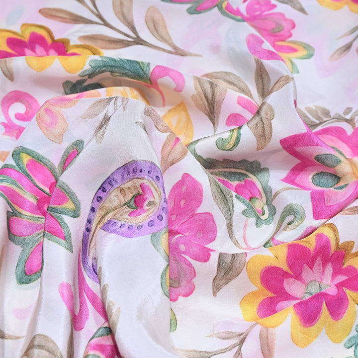 Premium Bemberg Crepe Digital Print Fabric | Soft Flowing Designer Printed Fabric | BAM275-9