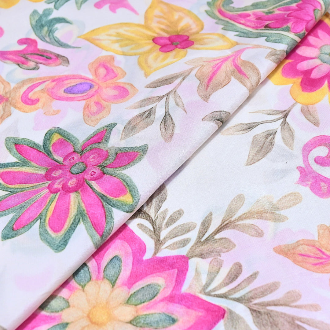 Premium Bemberg Crepe Digital Print Fabric | Soft Flowing Designer Printed Fabric | BAM275-9