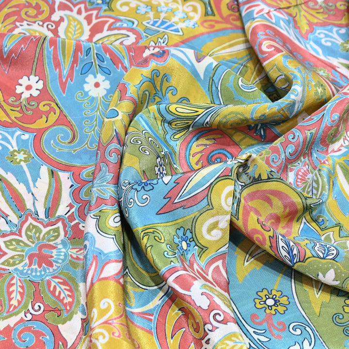 Premium Bemberg Crepe Digital Print Fabric | Soft Flowing Designer Printed Fabric | BAM275-5
