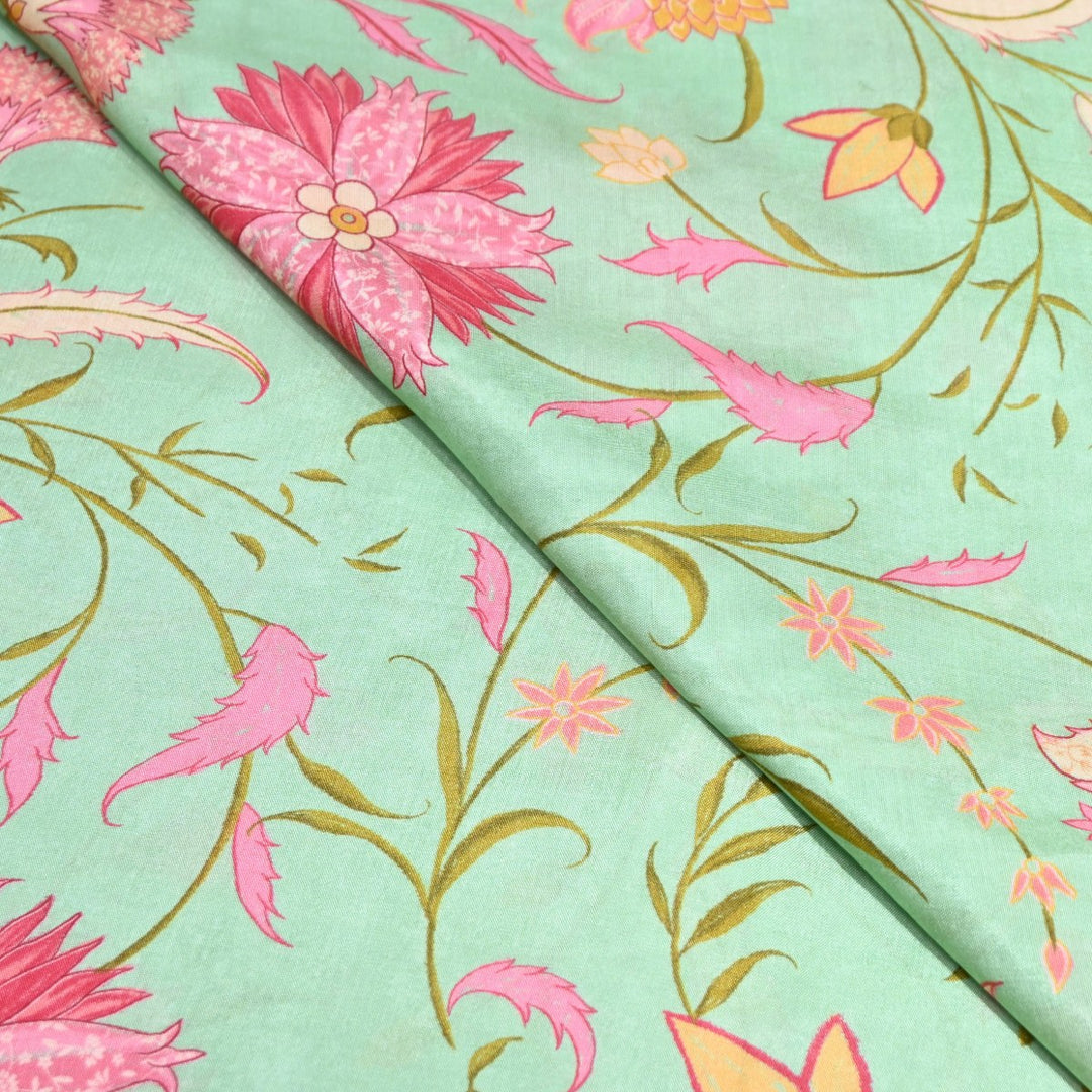 Fringy Floor Color Muslin Digital Print Fabric-000844-1