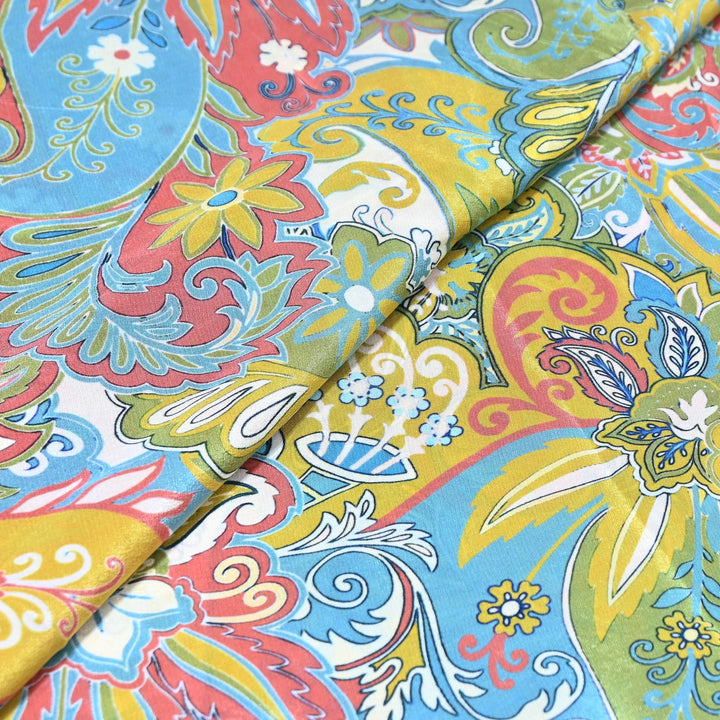 Premium Bemberg Crepe Digital Print Fabric | Soft Flowing Designer Printed Fabric | BAM275-5