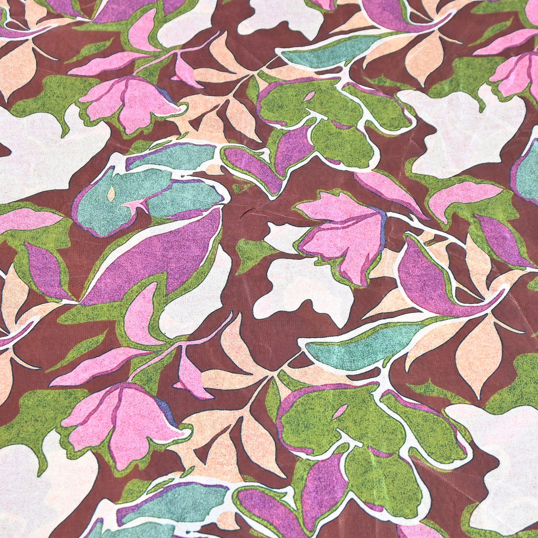 Premium Bemberg Crepe Digital Print Fabric | Soft Flowing Designer Printed Fabric | BAM275-15