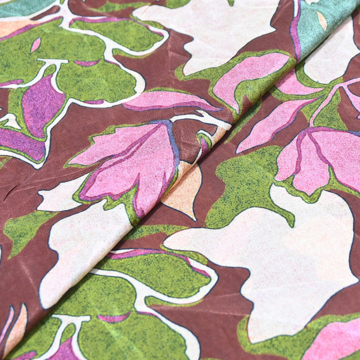 Premium Bemberg Crepe Digital Print Fabric | Soft Flowing Designer Printed Fabric | BAM275-15
