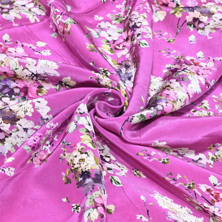 Premium Bemberg Crepe Digital Print Fabric | Soft Flowing Designer Printed Fabric | BAM275-17