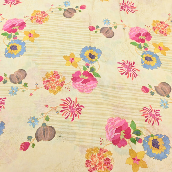 Multicolor Muslin Digital Print Fabric-000844-5