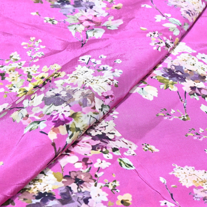 Premium Bemberg Crepe Digital Print Fabric | Soft Flowing Designer Printed Fabric | BAM275-17
