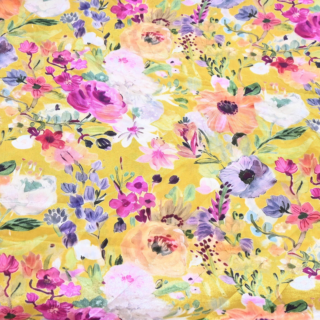 Premium Bemberg Crepe Digital Print Fabric | Soft Flowing Designer Printed Fabric | BAM275-13