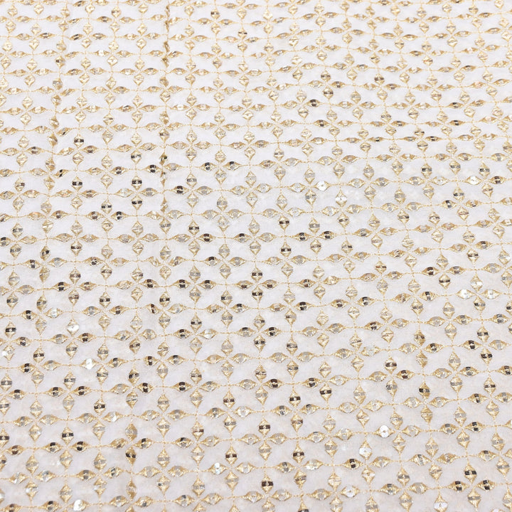 Dyable Georgette Zari & Sequins Embroidery Fabric | 0B3562