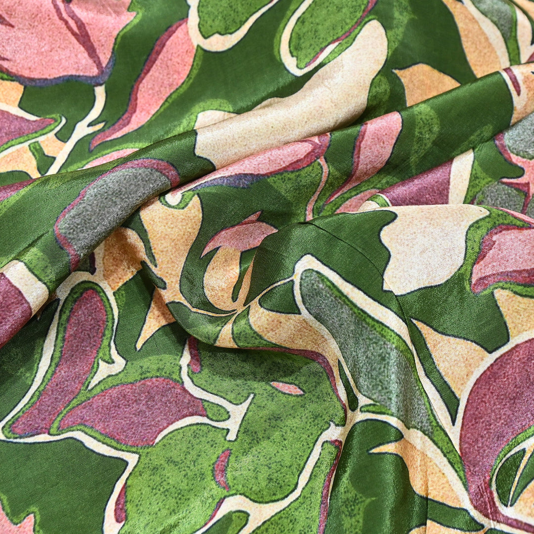 Premium Bemberg Crepe Digital Print Fabric | Soft Flowing Designer Printed Fabric | BAM275-19