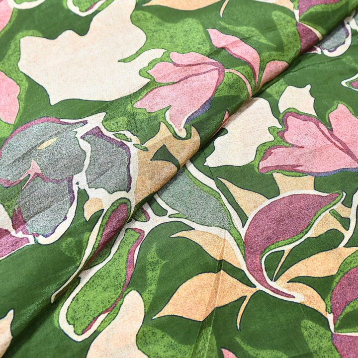 Premium Bemberg Crepe Digital Print Fabric | Soft Flowing Designer Printed Fabric | BAM275-19