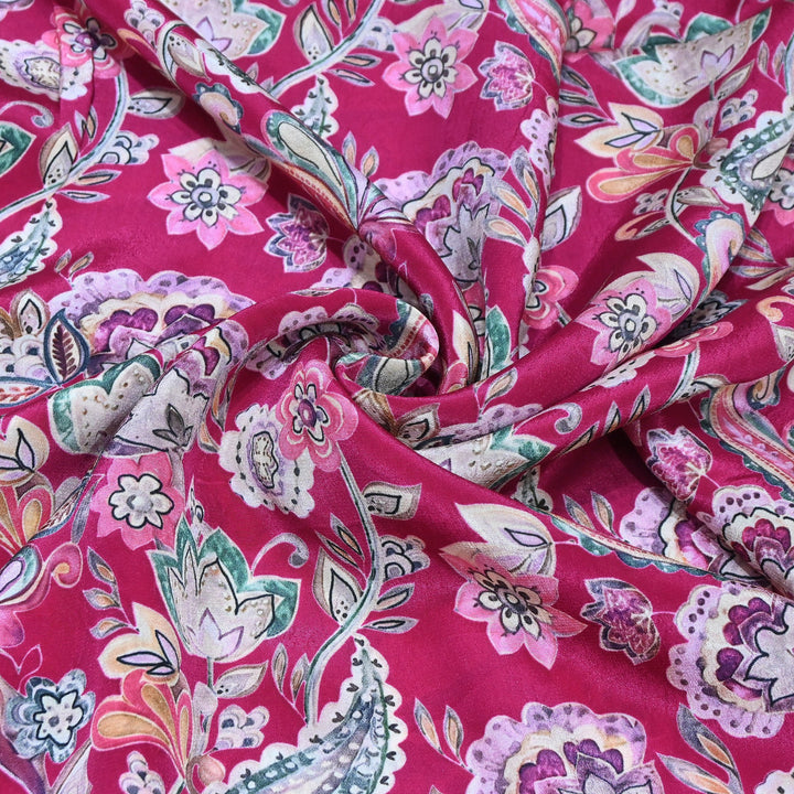Premium Bemberg Crepe Digital Print Fabric | Soft Flowing Designer Printed Fabric | BAM275-7
