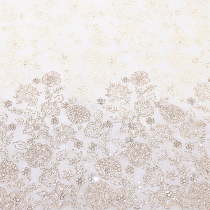 Viscose Georgette Moti & Sequins Embroidery Fabric | B89379