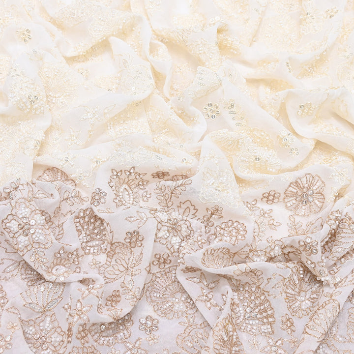 Viscose Georgette Moti & Sequins Embroidery Fabric | B89379