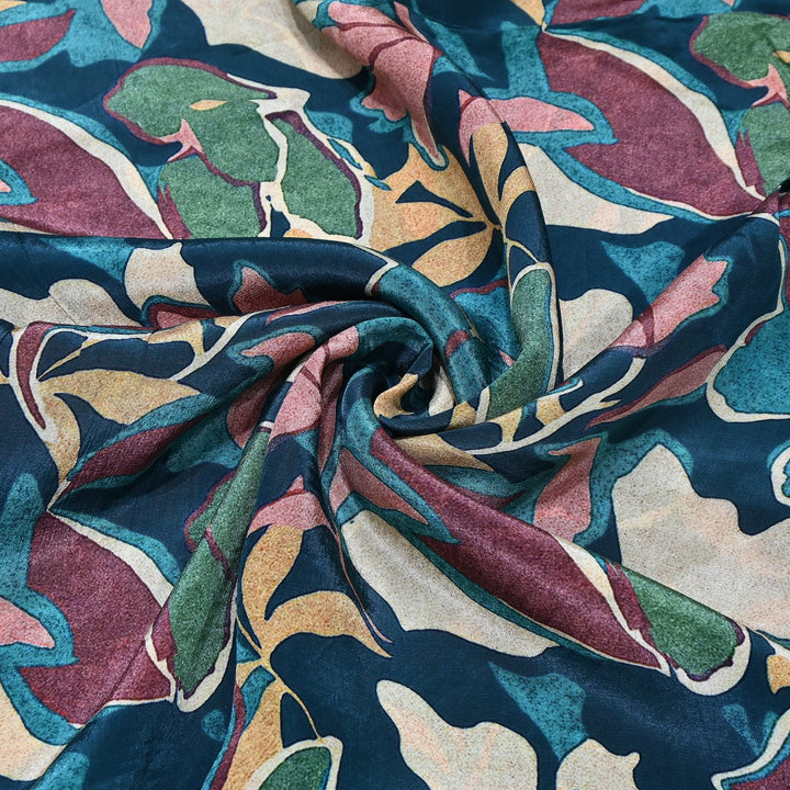 Premium Bemberg Crepe Digital Print Fabric | Soft Flowing Designer Printed Fabric | BAM275-21
