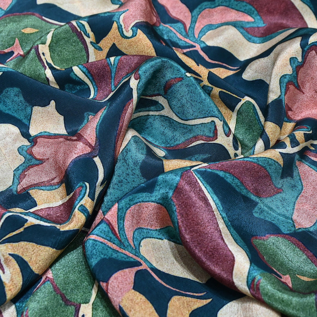 Premium Bemberg Crepe Digital Print Fabric | Soft Flowing Designer Printed Fabric | BAM275-21
