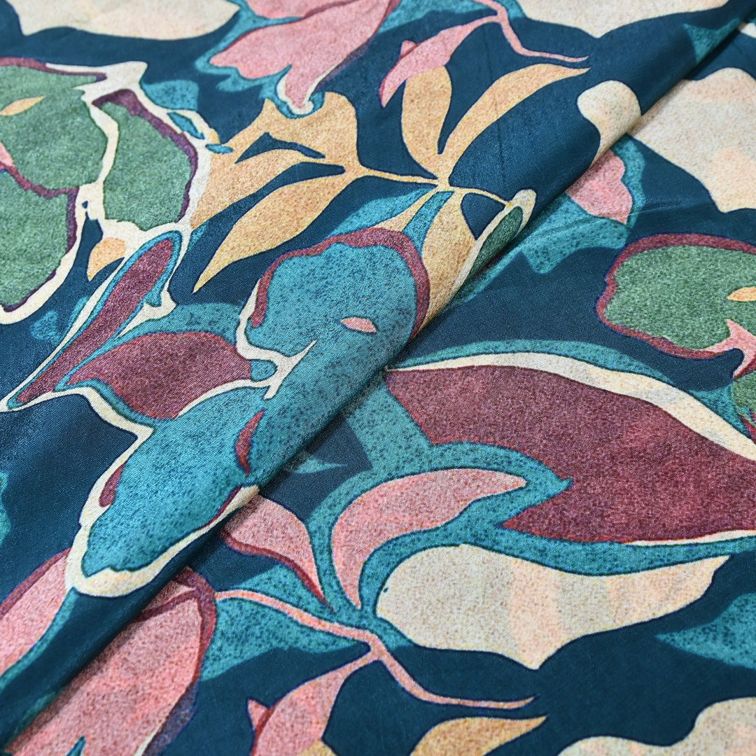 Premium Bemberg Crepe Digital Print Fabric | Soft Flowing Designer Printed Fabric | BAM275-21
