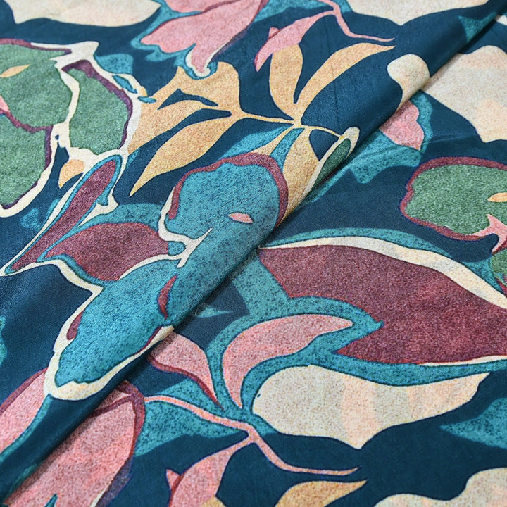 Premium Bemberg Crepe Digital Print Fabric | Soft Flowing Designer Printed Fabric | BAM275-21