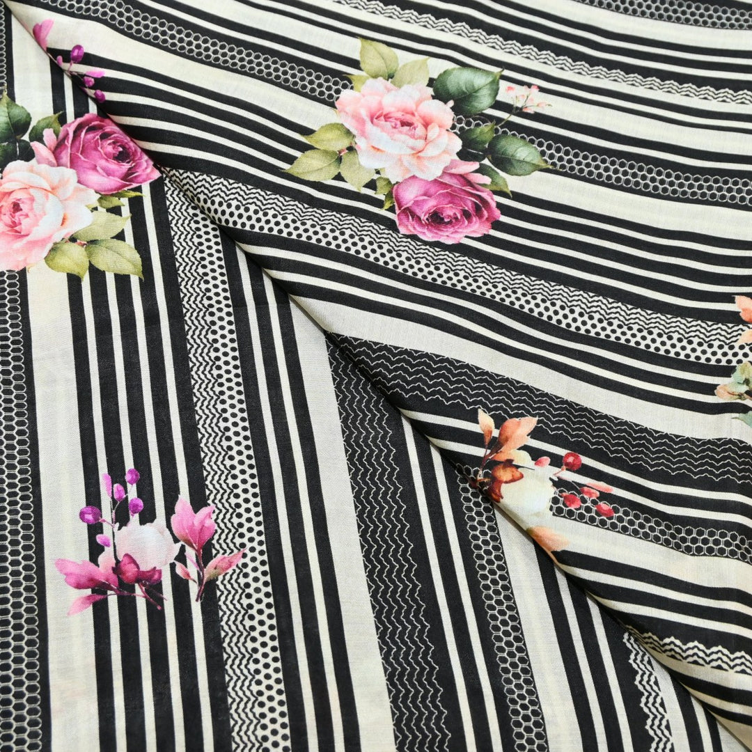 Multicolor Muslin Digital Print Fabric-000844-8