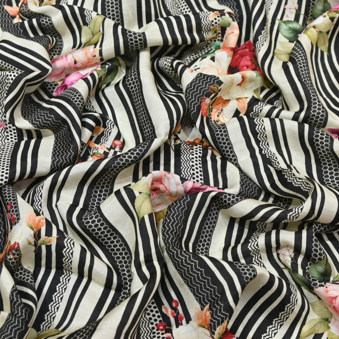 Multicolor Muslin Digital Print Fabric-000844-8