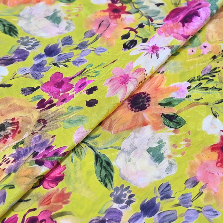 Premium Bemberg Crepe Digital Print Fabric | Soft Flowing Designer Printed Fabric | BAM275-1