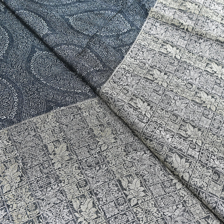 Viscose Crepe Digital Print & Zari Jacquard Design Fabric – Designer Fusion Fabric- MTF375-2