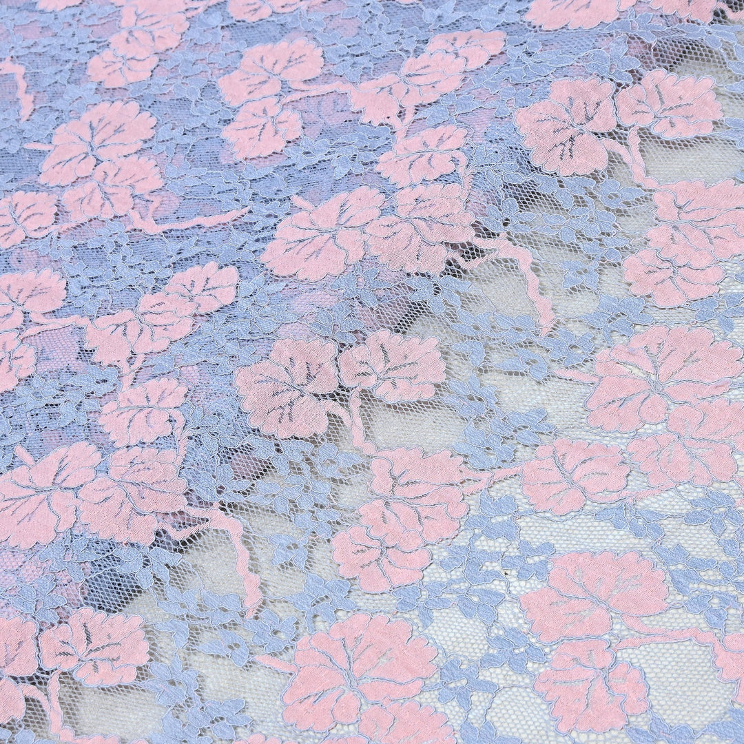 Cotton Lace Embroidery Fabric | Elegant Floral Embroidered Lace Ethnic Fabric-AT10926B-A