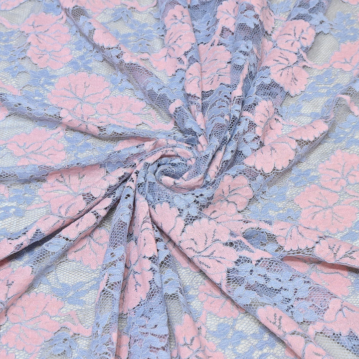 Cotton Lace Embroidery Fabric | Elegant Floral Embroidered Lace Ethnic Fabric-AT10926B-A