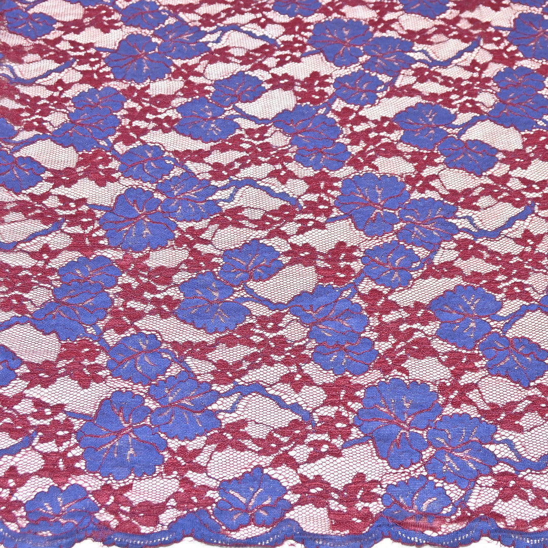 Cotton Lace Embroidery Fabric | Elegant Floral Embroidered Lace Ethnic Fabric-AT10926B-A1