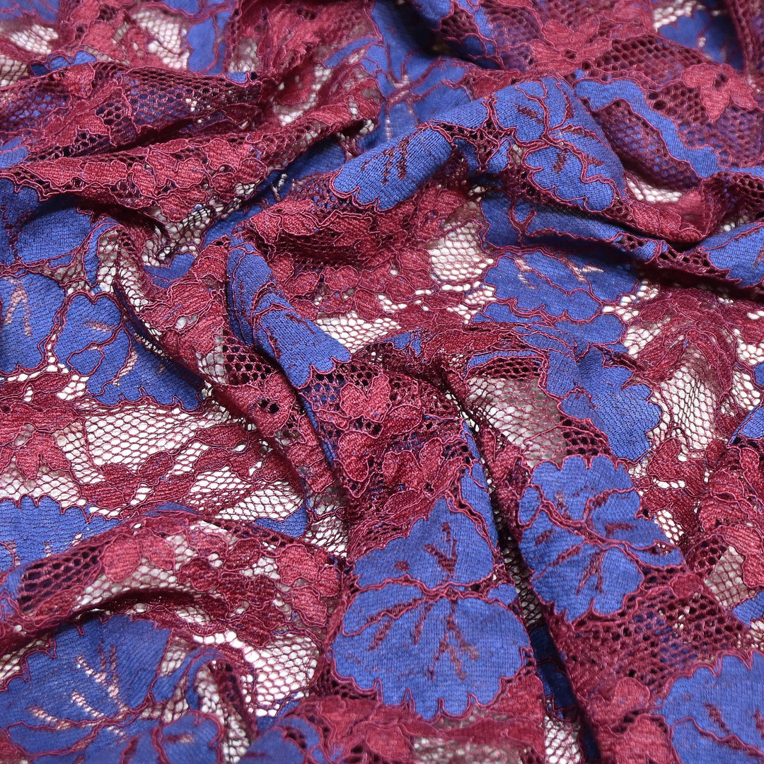 Cotton Lace Embroidery Fabric | Elegant Floral Embroidered Lace Ethnic Fabric-AT10926B-A1