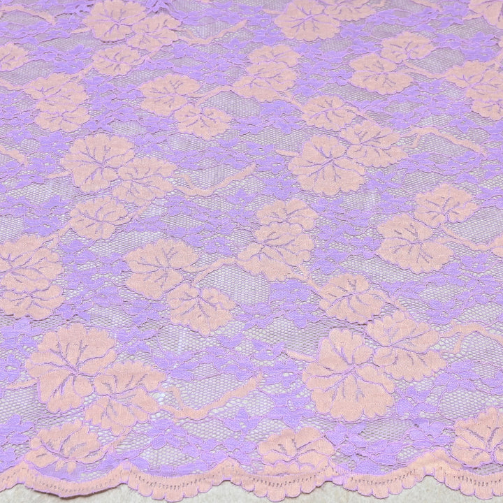Cotton Lace Embroidery Fabric | Elegant Floral Embroidered Lace Ethnic Fabric-AT10926B-A2