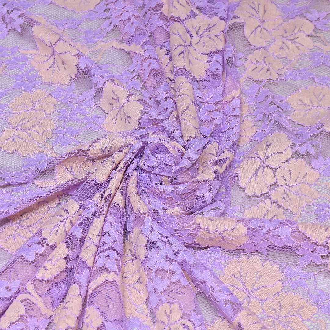 Cotton Lace Embroidery Fabric | Elegant Floral Embroidered Lace Ethnic Fabric-AT10926B-A2
