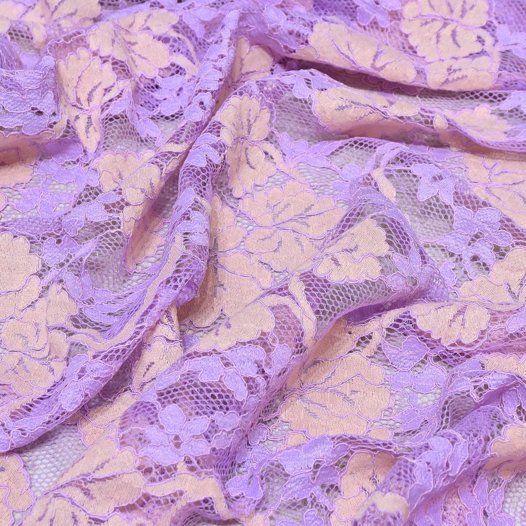 Cotton Lace Embroidery Fabric | Elegant Floral Embroidered Lace Ethnic Fabric-AT10926B-A2