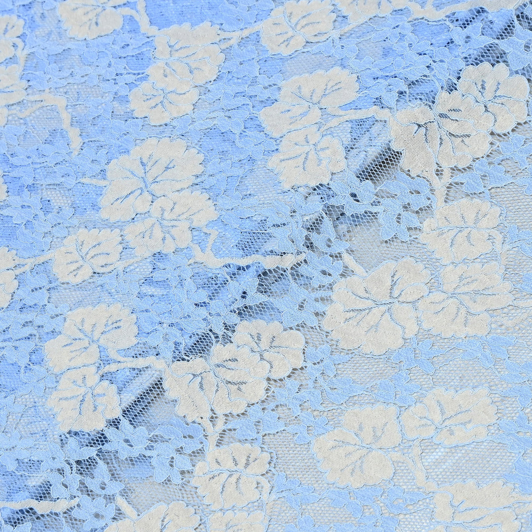 Cotton Lace Embroidery Fabric | Elegant Floral Embroidered Lace Ethnic Fabric-AT10926B-A7