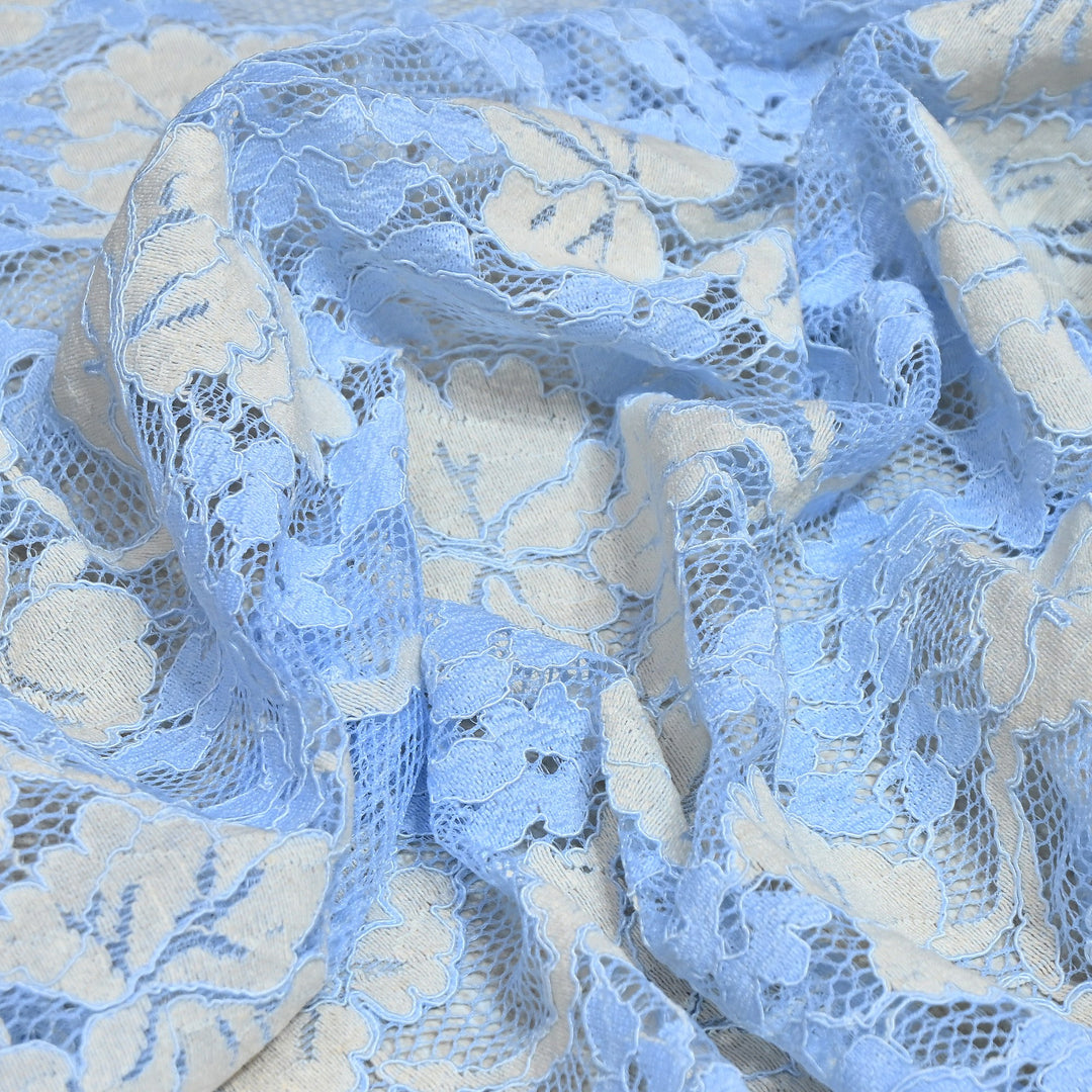 Cotton Lace Embroidery Fabric | Elegant Floral Embroidered Lace Ethnic Fabric-AT10926B-A7