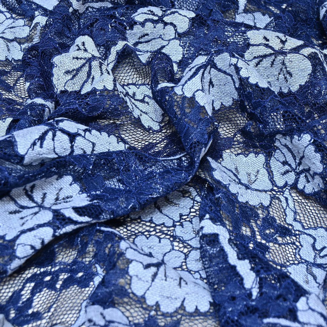 Cotton Lace Embroidery Fabric | Elegant Floral Embroidered Lace Ethnic Fabric-AT10926B-A6