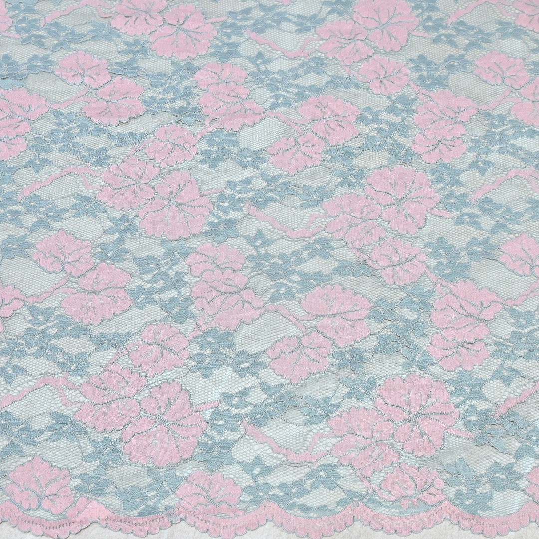 Cotton Lace Embroidery Fabric | Elegant Floral Embroidered Lace Ethnic Fabric-AT10926B-A8