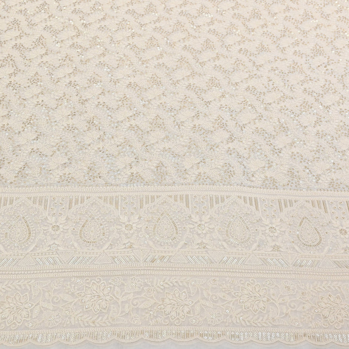 Dyable Georgette Sequins Embroidery Fabric 54" | SC0R309